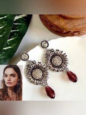 2/$30🌵 Jewel Bead Flower Stone Earrings Zara Daisy Bohemian Jewelry Gift NEW